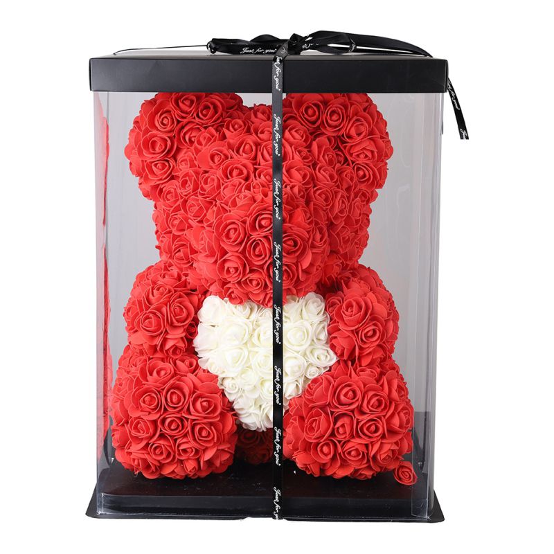25cm Rose Bear Rose Flowers For Wedding Decor Birthday Valentine's Day Gifts New 